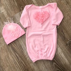 Boutique Newborn gown/hat